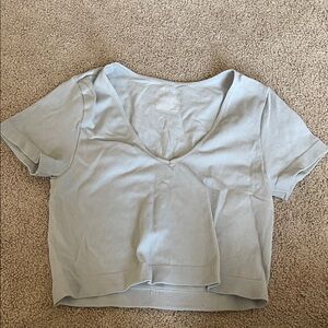 Wild Fable Light Grey V-Neck Crop Top